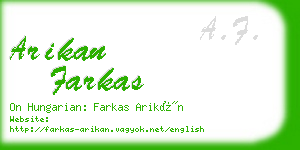 arikan farkas business card